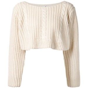 Unif Sought Cropped Cable Knit Sweater size M